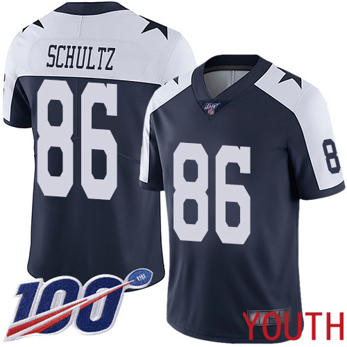Youth Dallas Cowboys Limited Navy Blue Dalton Schultz Alternate #86 100th Season Vapor Untouchable Throwback NFL Jersey->youth nfl jersey->Youth Jersey